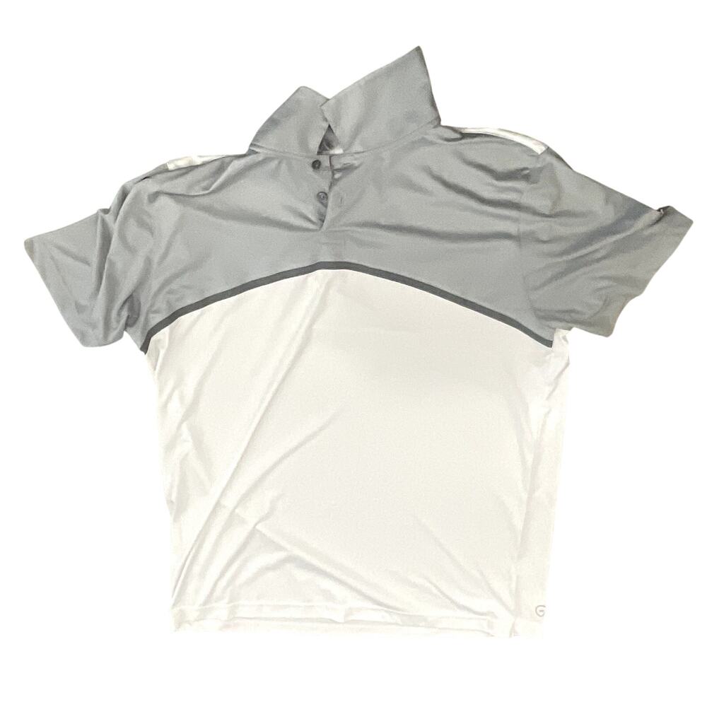 Puma Polo Shirt Men’s XL White Gray Colorblock Golf